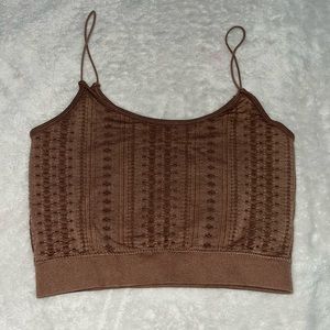 Brown crop top brand new condition